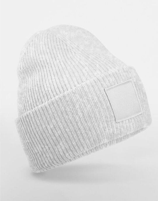Beechfield B336R Deep Cuff Tonal Patch Beanie - Cloudy Grey