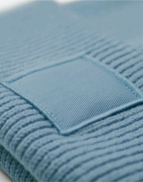 Beechfield B336R Deep Cuff Tonal Patch Beanie - Dusty Blue