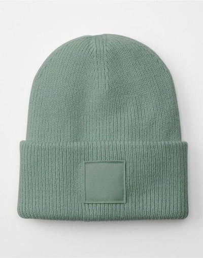 Beechfield B336R Deep Cuff Tonal Patch Beanie - Dusty Green