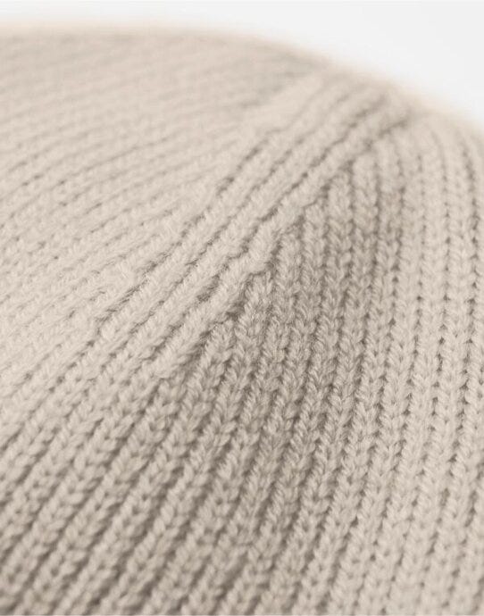 Beechfield B336R Deep Cuff Tonal Patch Beanie - Natural Stone