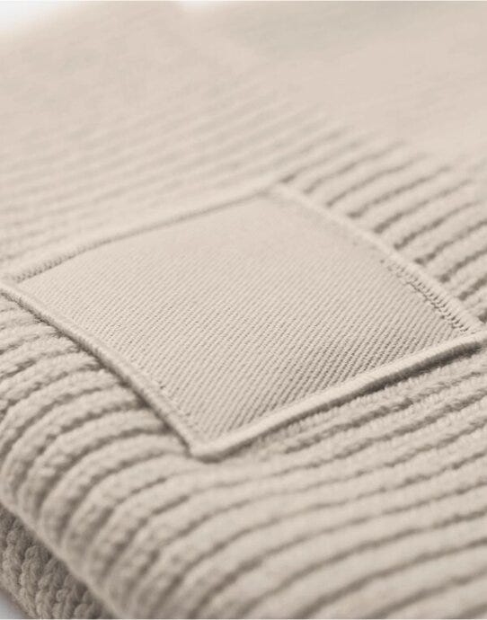 Beechfield B336R Deep Cuff Tonal Patch Beanie - Natural Stone