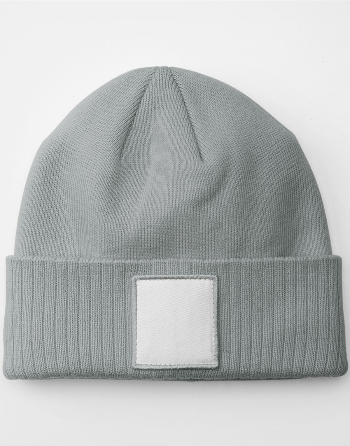 Beechfield B337R Appliqué Patch Beanie - Ash/White