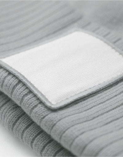 Beechfield B337R Appliqué Patch Beanie - Ash/White