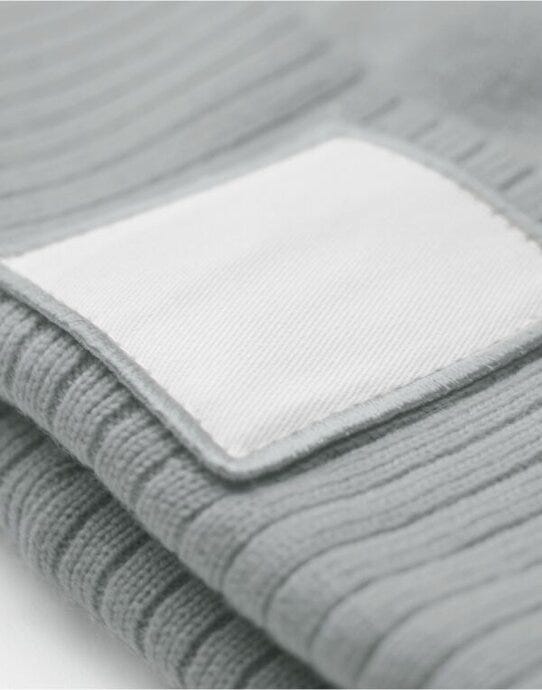 Beechfield B337R Appliqué Patch Beanie - Ash/White