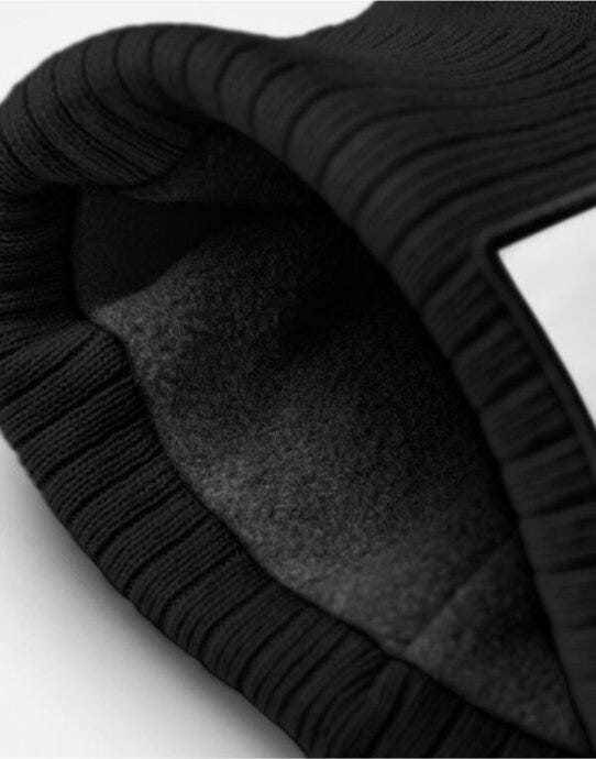 Beechfield B337R Appliqué Patch Beanie - Black/White