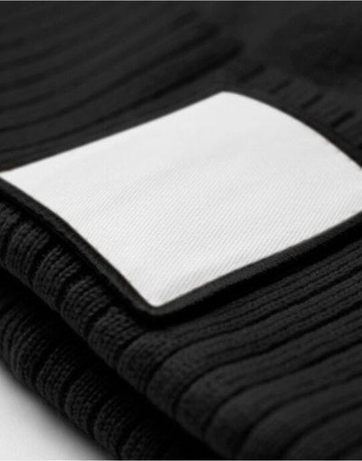 Beechfield B337R Appliqué Patch Beanie - Black/White