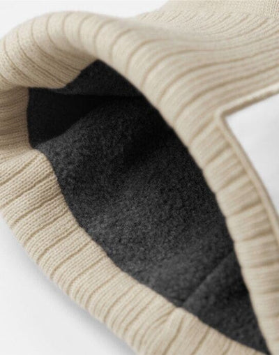 Beechfield B337R Appliqué Patch Beanie - Oatmeal/White
