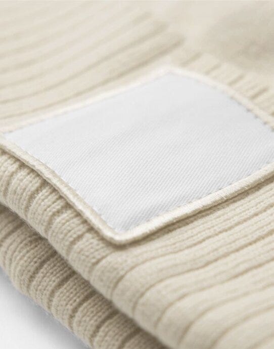 Beechfield B337R Appliqué Patch Beanie - Oatmeal/White
