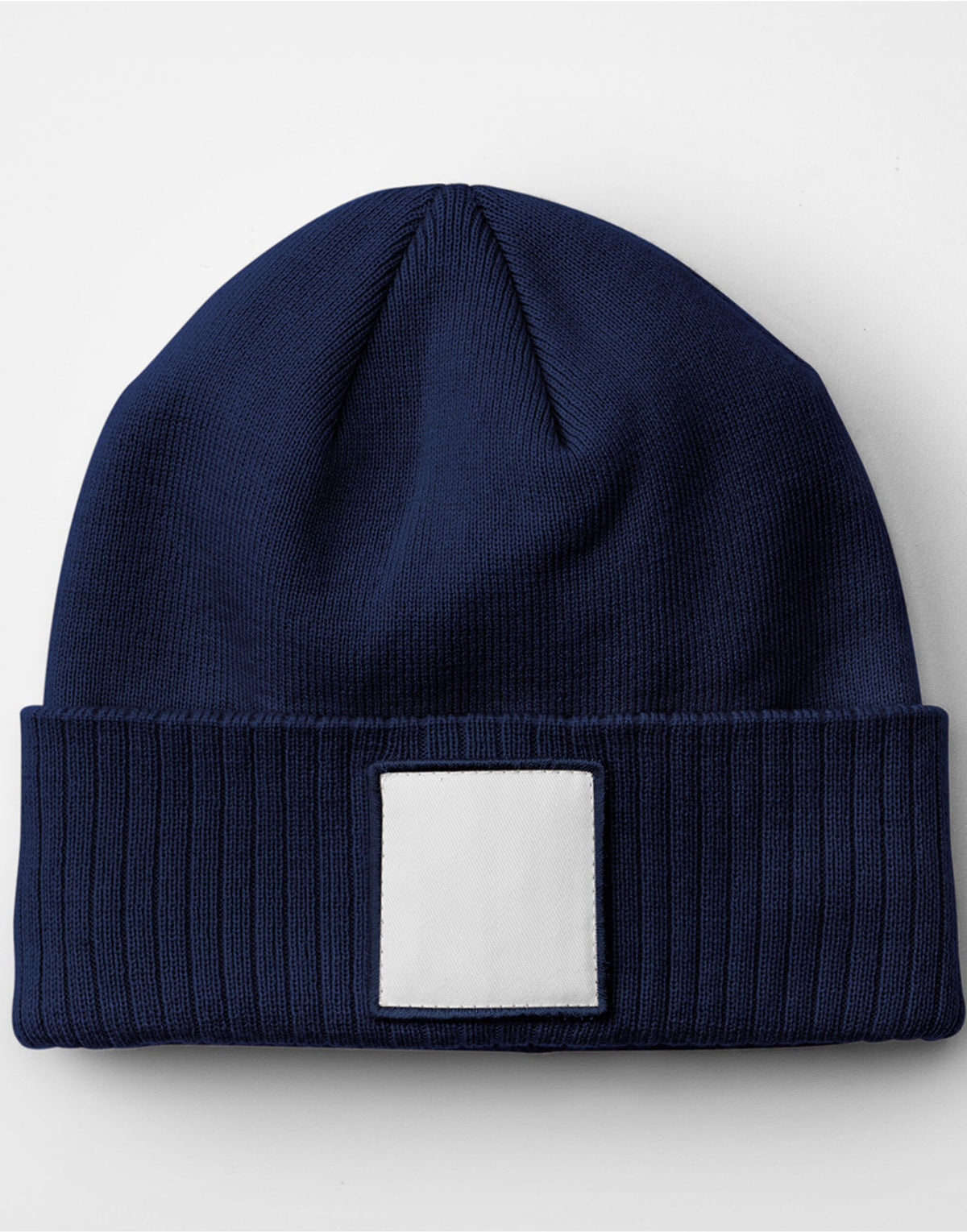 Beechfield B337R Appliqué Patch Beanie - Oxford Navy/White