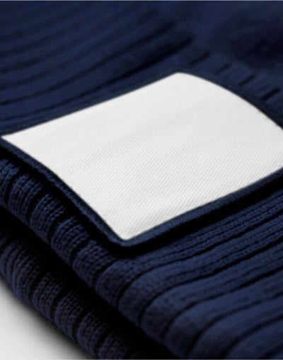 Beechfield B337R Appliqué Patch Beanie - Oxford Navy/White