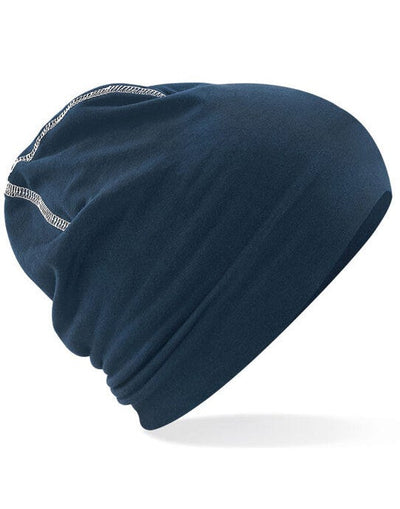 Beechfield B366 Hemsedal Cotton Beanie - French Navy/White