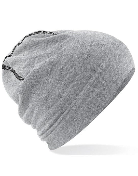 Beechfield B366 Hemsedal Cotton Beanie - Heather Grey/Black