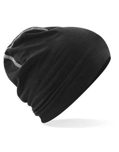 Beechfield B366 Hemsedal Cotton Beanie - Black/White