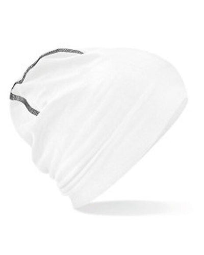 Beechfield B366 Hemsedal Cotton Beanie - White/Black