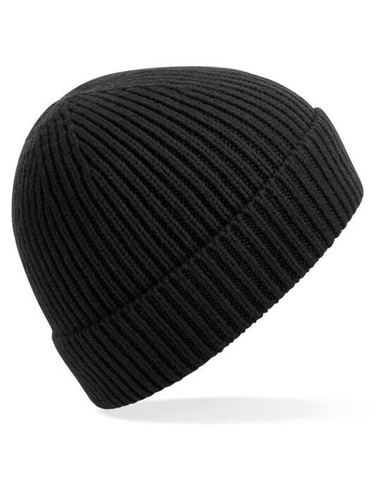 Beechfield B380 Engineered Knit Ribbed Beanie - Black