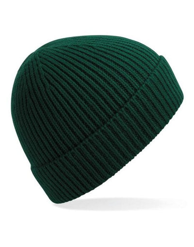 Beechfield B380 Engineered Knit Ribbed Beanie - Bottle Green
