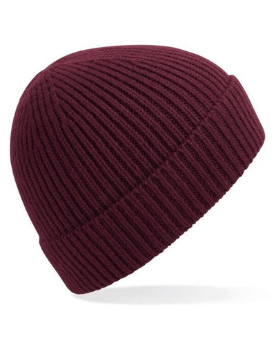 Beechfield B380 Engineered Knit Ribbed Beanie - Burgundy