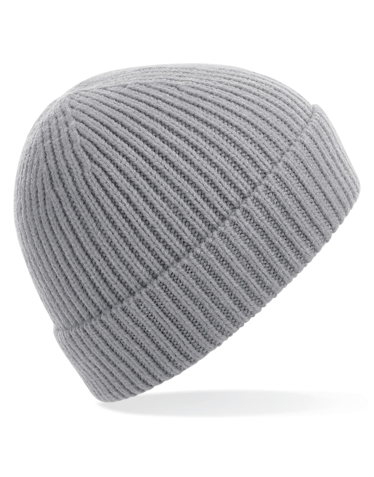 Beechfield B380 Engineered Knit Ribbed Beanie - Light Grey