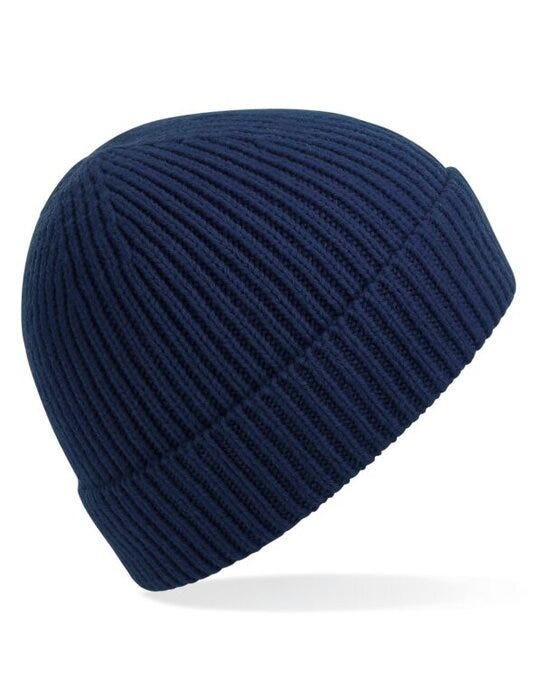 Beechfield B380 Engineered Knit Ribbed Beanie - Oxford Navy