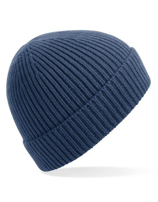 Beechfield B380 Engineered Knit Ribbed Beanie - Steel Blue
