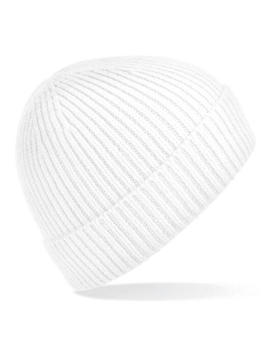 Beechfield B380 Engineered Knit Ribbed Beanie - White