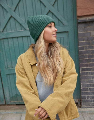 Beechfield B384R Oversized Cuffed Beanie - Marine Green