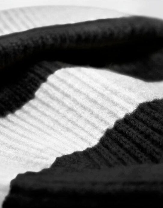 Beechfield B391R Colour Block Beanie - Black/Soft White