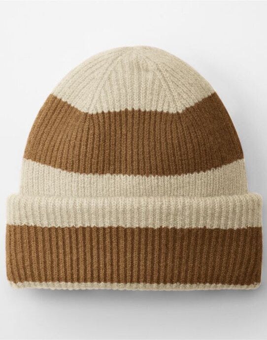 Beechfield B391R Colour Block Beanie - Vanilla/Biscuit