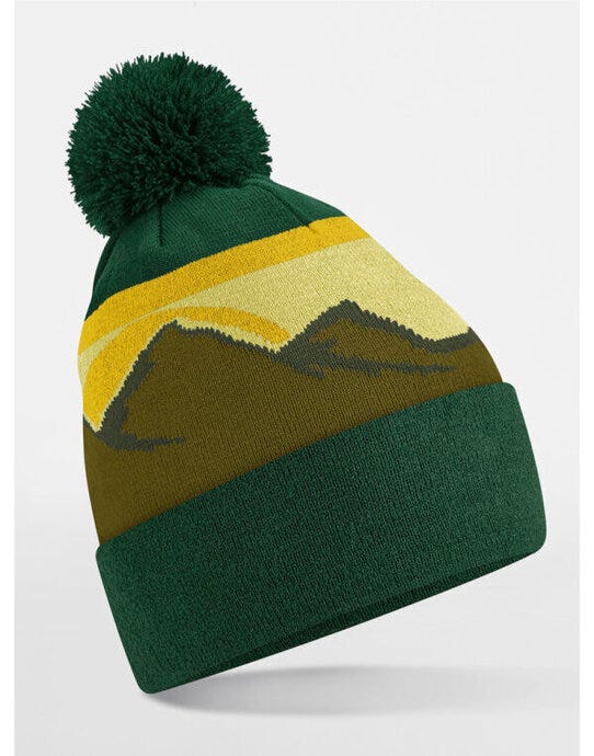 Beechfield B395R Mountain Peaks Pom Pom Beanie - Alpine Peaks