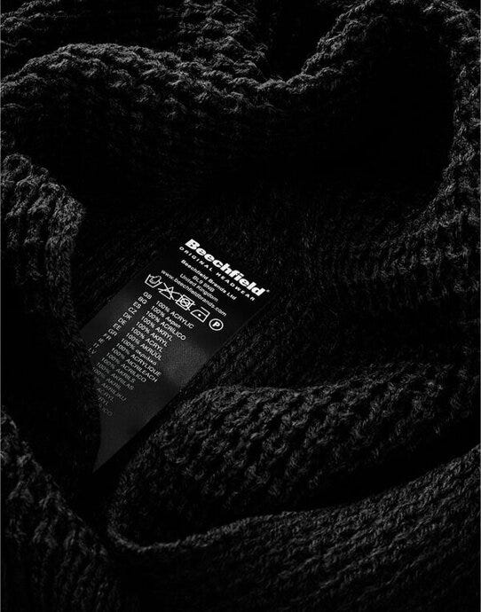 Beechfield B424 Classic Waffle Knitt Scarf - Black