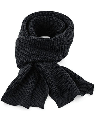 Beechfield B424 Classic Waffle Knitt Scarf - Black