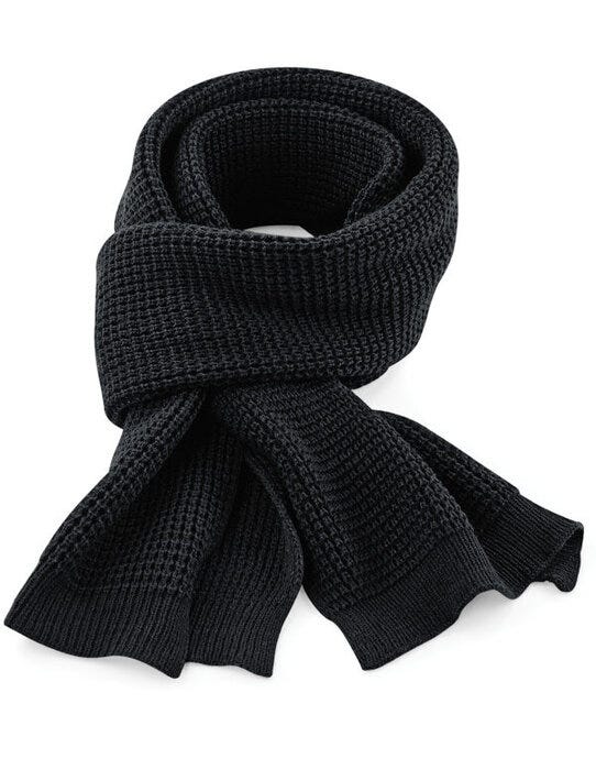 Beechfield B424 Classic Waffle Knitt Scarf - Black