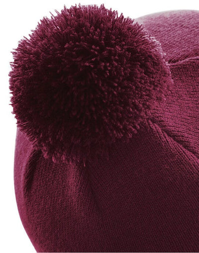 Beechfield B426 Original Pom Pom Beanie - Burgundy