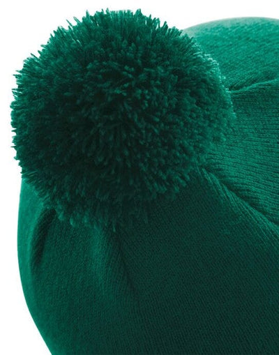 Beechfield B426B Junior Original Pompom Beanie - Bottle Green