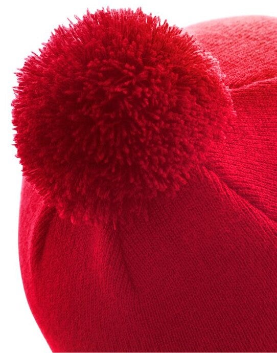 Beechfield B426B Junior Original Pompom Beanie - Classic Red