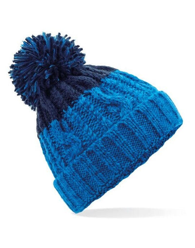 Beechfield B437 Apres Beanie - Azure Blue/ Oxford Navy