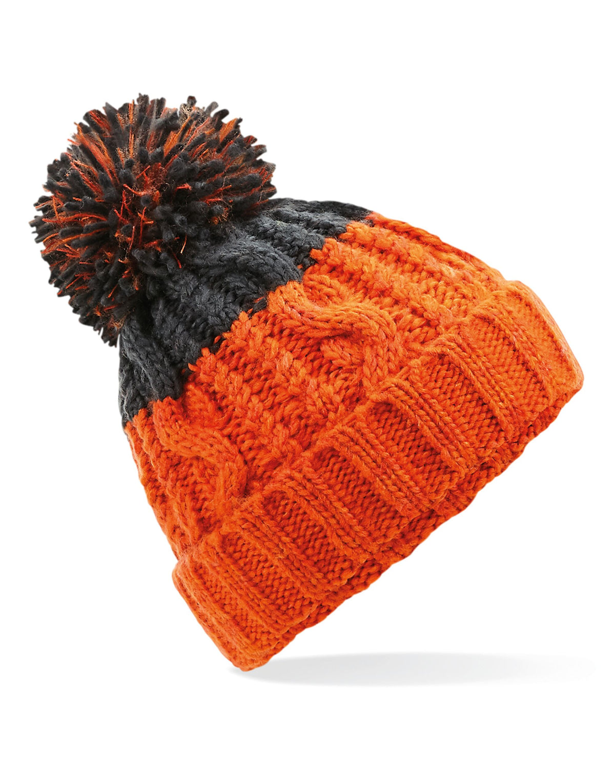 Beechfield B437 Apres Beanie - Orange/ Graphite Grey