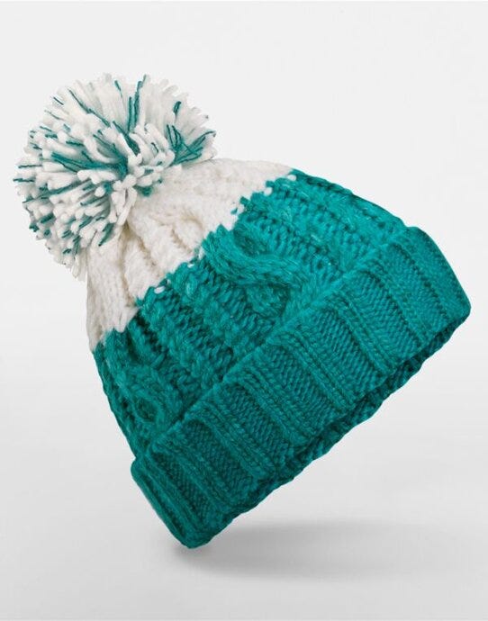 Beechfield B437 Apres Beanie - Emerald/Soft White