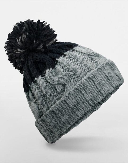 Beechfield B437 Apres Beanie - Light Grey/Black