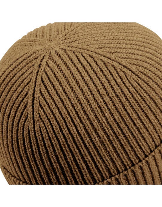 Beechfield B442R Fashion Patch Beanie - Biscuit/Black