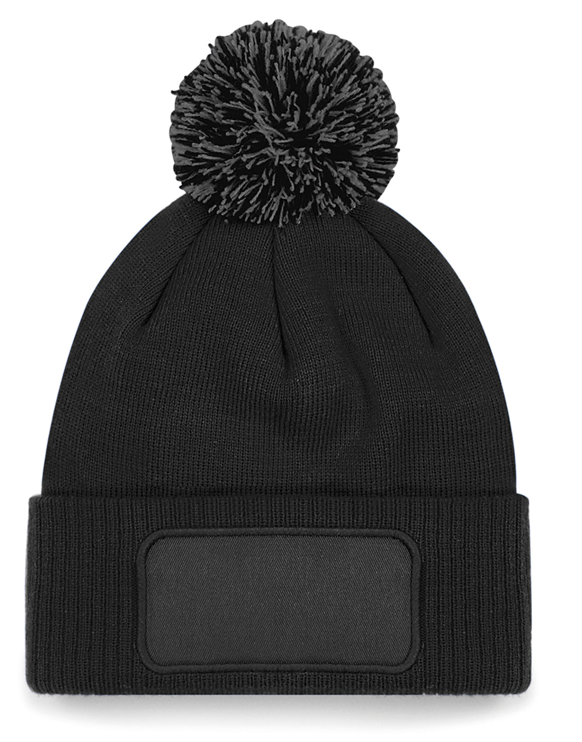 Beechfield B443 Snowstar® Patch Beanie - Black/Graphite