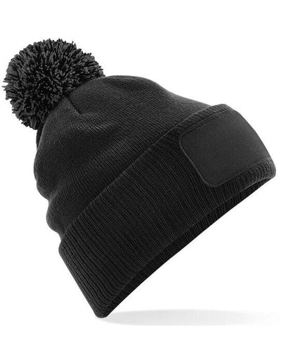 Beechfield B443 Snowstar® Patch Beanie - Black/Graphite