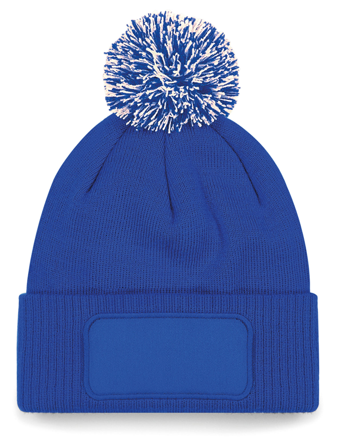 Beechfield B443 Snowstar® Patch Beanie - Bright Royal/off White