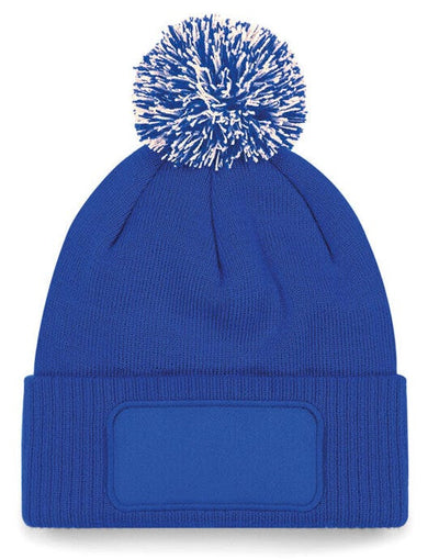 Beechfield B443 Snowstar® Patch Beanie - Bright Royal/off White