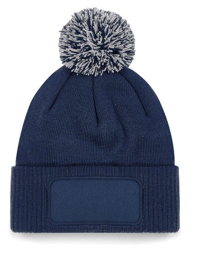 Beechfield B443 Snowstar® Patch Beanie - French Navy/Light Grey