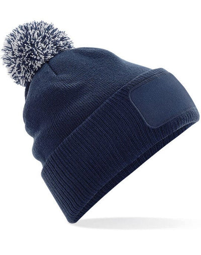 Beechfield B443 Snowstar® Patch Beanie - French Navy/Light Grey