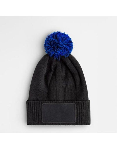 Beechfield B443B Kids Snowstar Patch Beanie - Black/bright Royal