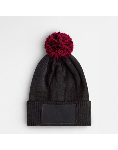 Beechfield B443B Kids Snowstar Patch Beanie - Black/Classic Red