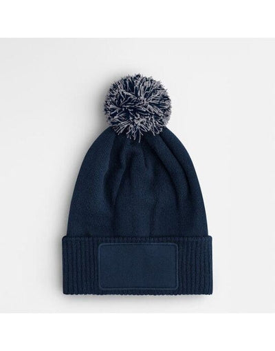 Beechfield B443B Kids Snowstar Patch Beanie - French Navy/Light Grey