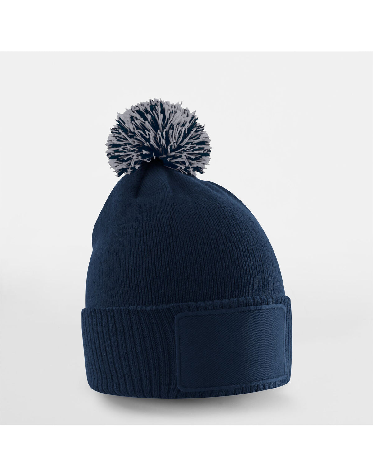 Beechfield B443B Kids Snowstar Patch Beanie - French Navy/Light Grey